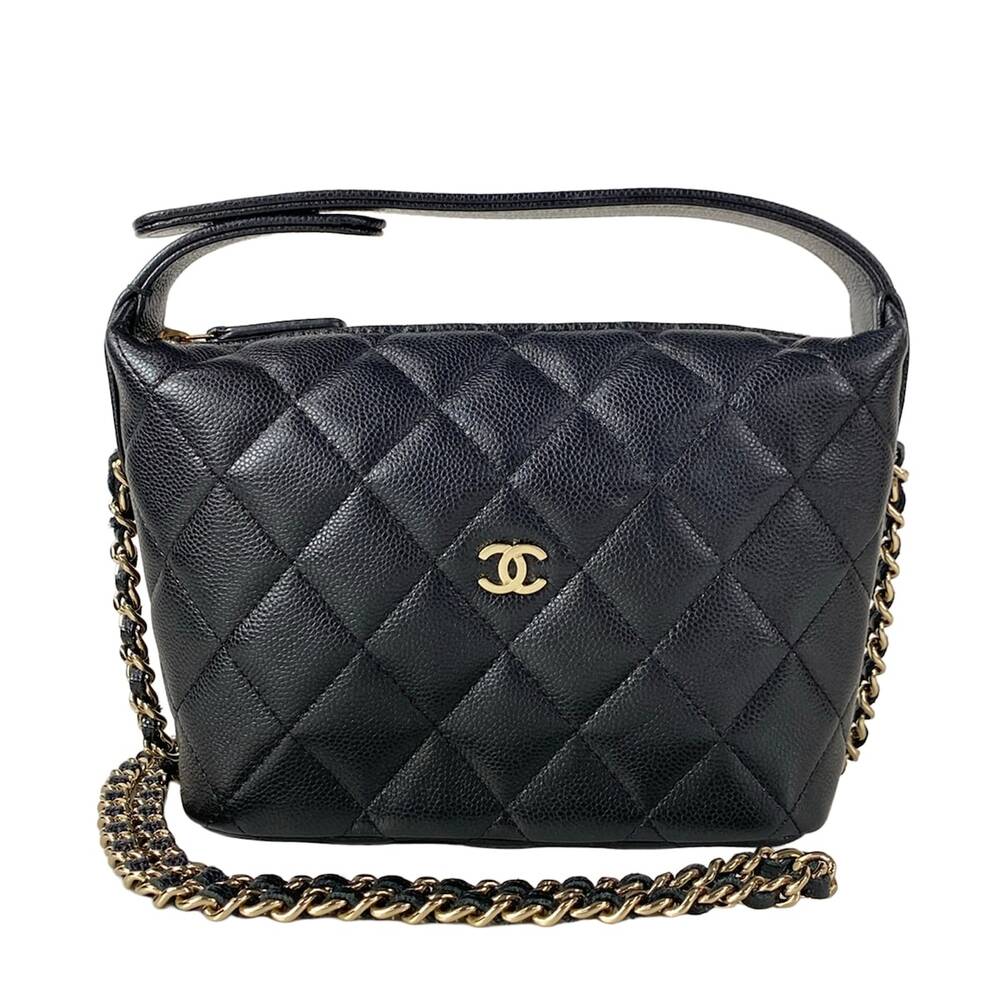 Chanel Timeless Classic Line Shoulder Bag AP4386 Black Gold